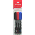 Permanent Marker XF103 Ultra Extra-Fine Tip 3/pk - Black, Blue, Red MONAMI