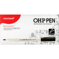 Wall Planner/OHP Markers Water-Erasable Fine Tip 12/Box - Black MONAMI