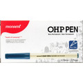 Wall Planner/OHP Markers Water-Erasable Fine Tip 12/Box - Blue MONAMI