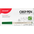 Wall Planner/OHP Markers Water-Erasable Fine Tip 12/Box - Green MONAMI