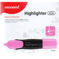 Fluorescent Wide Chisel Highlighters Flat-Style 12/Box - Pink MONAMI