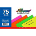 Fluorescent Index Cards 3x5 75pk