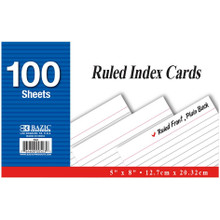 White index cards 5x8 100/pk