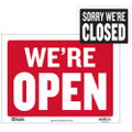 We're Open /  Sorry We're Closed Sign 12" x 9"