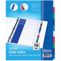Insertable Color Plastic Dividers Color Tabs - 10 Tabs