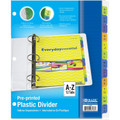 A-Z Color Plastic Dividers Color Tabs - 12 Tabs