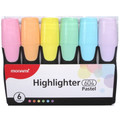 Pastel Wide Chisel Highlighters Flat-Style 6/pk - Assorted MONAMI
