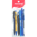 Mixed Pen (Ballpoint, Fineliner, Gel) 6/pk Blue MONAMI