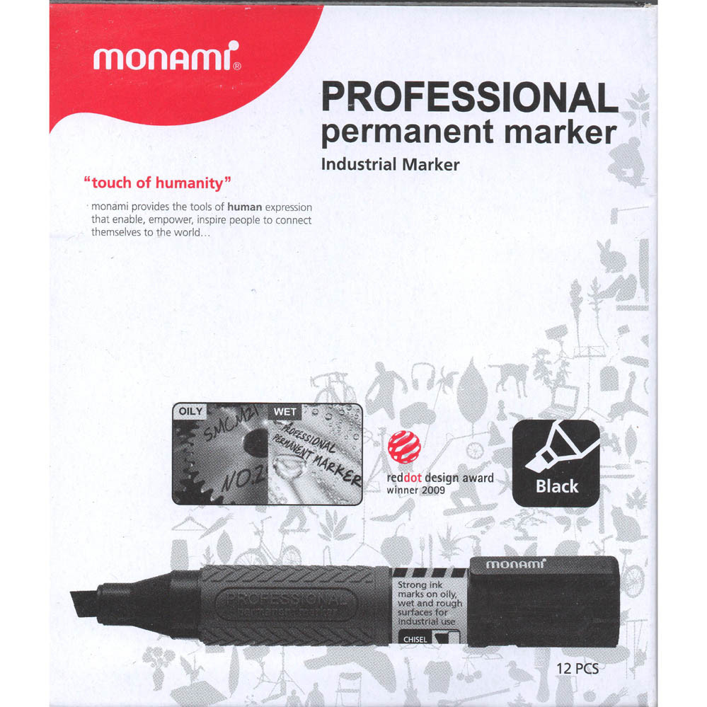 Chisel Tip Black Permanent Marker 12/box