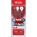 Aerofones Earbuds Flat Cord with 3 Tip Sizes Red/White