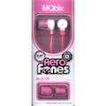 Aerofones Earbuds Flat Cord with 3 Tip Sizes Pink/White