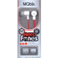 Aerofones Earbuds Flat Cord with 3 Tip Sizes White/Red