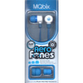 Aerofones Earbuds Flat Cord with 3 Tip Sizes Blue/White