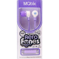 Talking Aerofones Earbuds Flat Cord with 3 Tip Sizes + Mic Purple/White