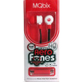 Talking Aerofones Earbuds Flat Cord with 3 Tip Sizes + Mic Red/White