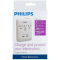 Surge Protector 3 Outlet with 2 USB Charging Ports - Philips