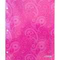 3-Hole Punched Paisley 2-Pocket Cardboard Folder 1/pk - Pink