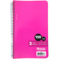 3-Subject C/R Notebook 5.75" x 9.5" 150 Sheets/300 Pages - Pink