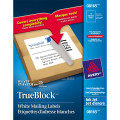 White Shipping  TrueBlock Labels Inkjet 8.5" x 11" - 25/pk AVERY