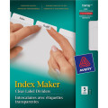 Index Maker Clear Dividers White Tabs - 5 Tabs