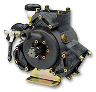 Includes a pressure regulator with manual dump lever and a gear reducer for attaching to a gas engine with a 1" shaft.