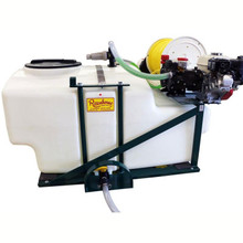 Polyethylene 200 US Gallon (757 litre) space saving sprayer tank. Great for lawn / turf spraying, low height tree spraying, and more.