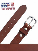 1 1/2" Brown Walter Dyer Heavy Leather Belt 
