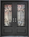 Wood and wrought iron doors