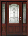 Triple Mahogany 3/4 Lite Solid Wood Entry Door