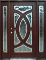 Triple Mahogany Circular Deluxe Solid Wood Entry Door
