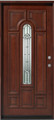 3/0 x 6/8 Mahogany Single Door Center Arch, Solid Wood Entry Door