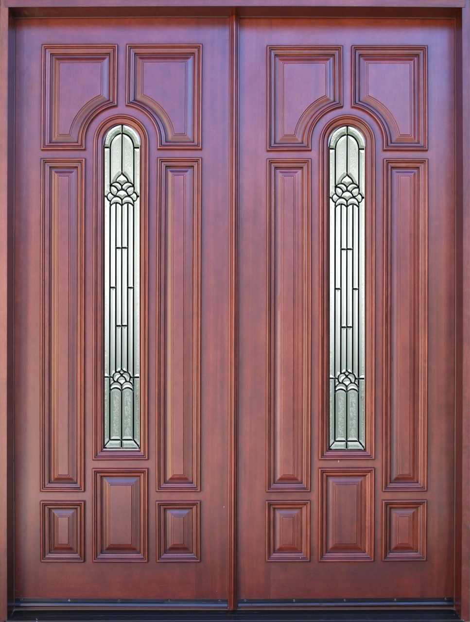 6 0 X 8 0 Mahogany Double Door Center Arch Solid Wood Entry Door