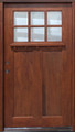 42" x 6/8 Cherry Single Door 6-Lite Craftsman, Solid Wood Entry Door