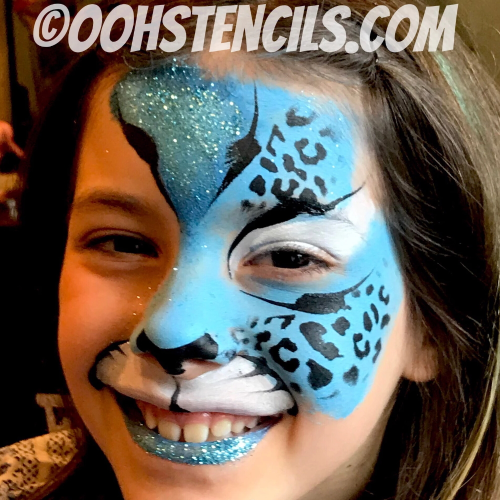 cheetah face paint stencil design