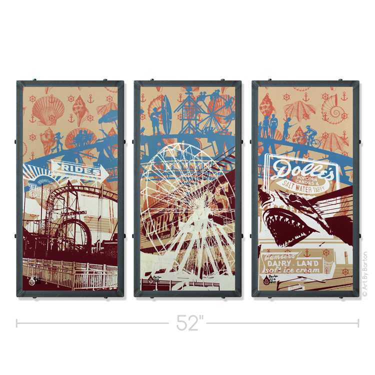 Ocean City Triptych Ocean City Silk Screen Prints