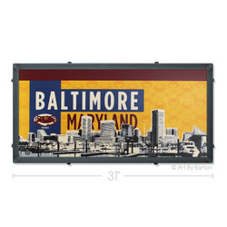 Old Bay Baltimore Skyline Silk Screen Artwork