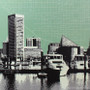 Baltimore Skyline with City Map Artwork Detail