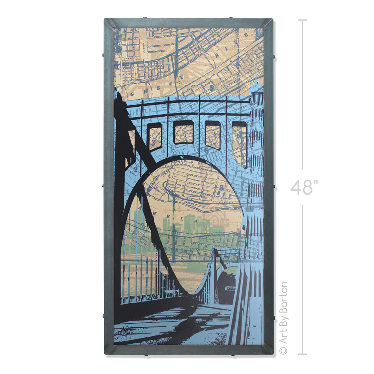 Clemente Bridge, Pittsburgh, PA Silk Screen Art
