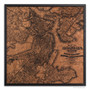 Boston city map on wood