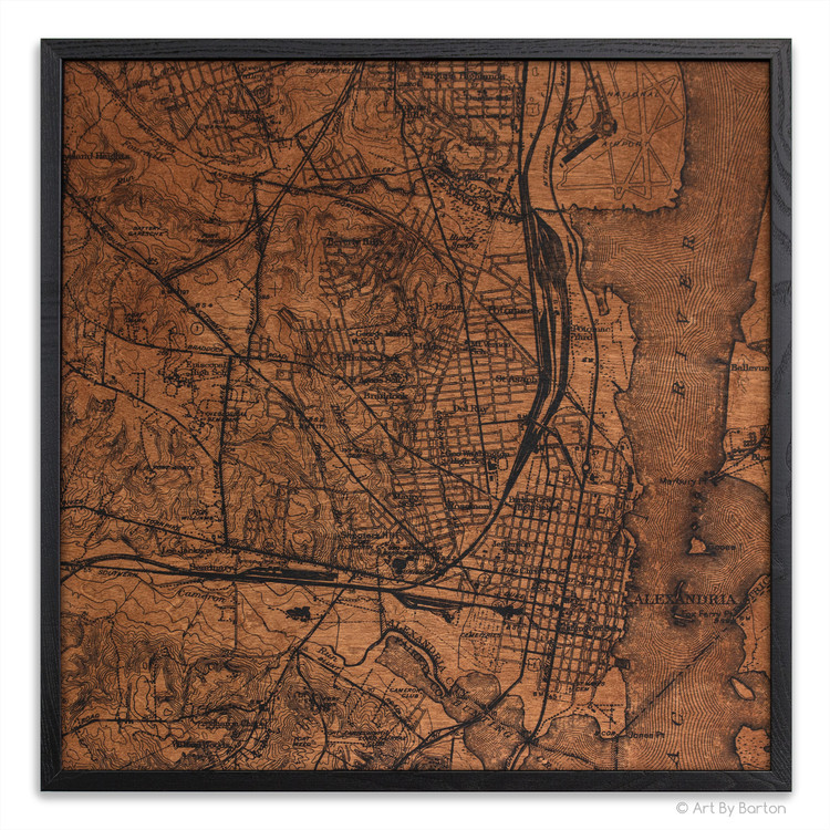 Alexandria Map on wood