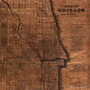 Chicago artwork city map on wood