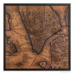 New York city map on wood