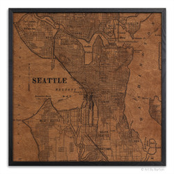 Seattle silk screen map
