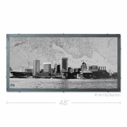 Baltimore Skyline 2x4 Greyscale