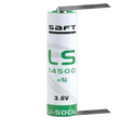 Saft LS14500-STS Battery - 3.6V Lithium AA Cell with Solder Tabs