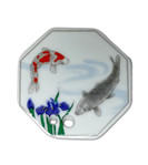 Fish & Iris Porcelain Incense Holder