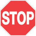 RED PLASTIC REFLECTIVE TRAIL SIGN 12" - STOP 421 ST RR