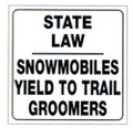 WHITE PLASTIC REFLECTIVE SIGN 12" - YIELD TO GROOMER (494SLG)