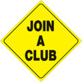 YELLOW PLASTIC REFLECTIVE SIGN 12" - JOIN A CLUB (479 JAC YR)