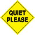 YELLOW PLASTIC REFLECTIVE SIGN 12" - QUIET PLEASE (451 QP YR)